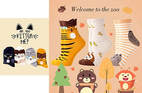 Calcetines Divertidos para Mujer de Animales BONANGEL Calcetines Divertidos para Mujer de Animales BONANGEL