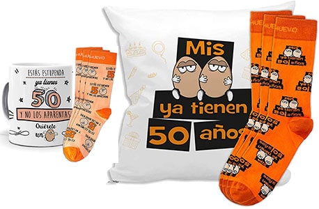 mundohuevo Trio de calcetines más taza o cojín, originales y personalizados mundohuevo Trio de calcetines más taza o cojín, originales y personalizados